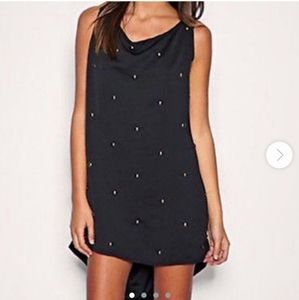 AQ AQ Studded Open Back Cape Dress